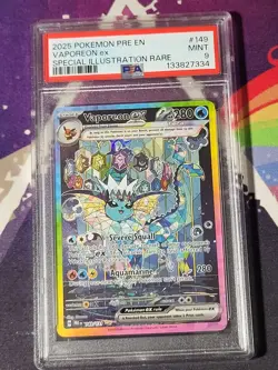 Pokemon TCG Vaporeon EX Prismatic Evolutions Special Illustration 149/131 PSA 9 - Image 1