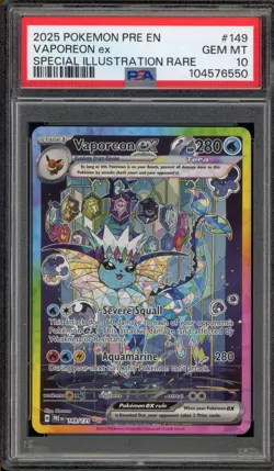 Pokemon Vaporeon ex Prismatic Evolutions Special Illustration Rare #149 PSA 10 - Image 1