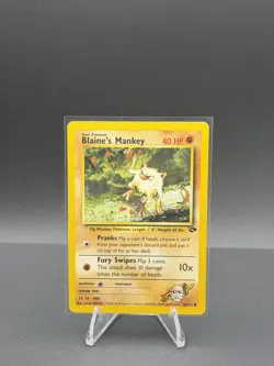 Pokemon TCG- Blaine’s Mankey 63/132 Gym Challenge LP - Image 1