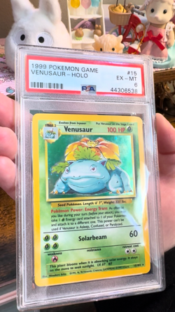 1999 POKEMON TCG BASE SET UNLIMITED #15 VENUSAUR-HOLO PSA 6 Graded. Ships Free! - Image 2