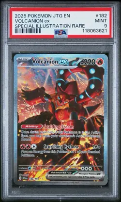 Pokemon TCG Journey Together Volcanion EX Special Illustration 182/159 PSA9 - Image 1