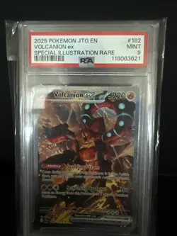 Pokemon TCG Journey Together Volcanion EX Special Illustration 182/159 PSA9 - Image 2