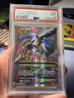 2016 Pokemon XY FA/M Blastoise EX Evolutions 102/108 PSA 9 - Image 1