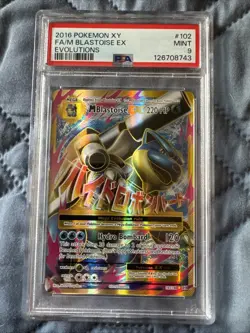 Pokemon XY Evolutions 2016 FA/M Blastoise EX #102/108 PSA 9 - Image 1