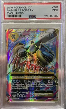 Pokemon M Blastoise EX Full Art 102/108 XY Evolutions #102 Mega MINT PSA 9 - Image 1
