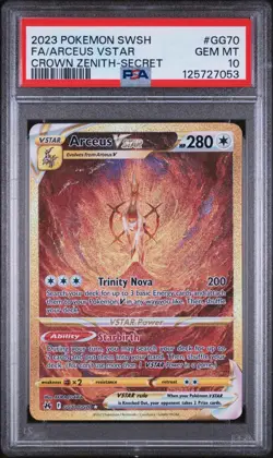 2023 Pokemon SWSH Full Art Arceus Vstar Crown Zenith Secret #GG70 PSA 10 Gem - Image 1