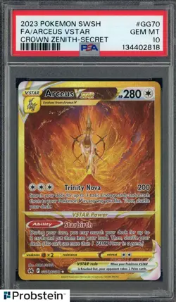 2023 Pokemon SWSH Crown Zenith Secret #GG70 FA Arceus VStar PSA 10 GEM MINT - Image 1
