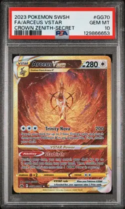 2023 Pokemon SWSH Crown Zenith FA/Arceus VSTAR Secret #GG70/GG70 PSA 10 - Image 1