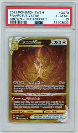 2023 Pokemon SWSH Crown Zenith Arceus VSTAR Secret PSA 10 GEM MINT GG70 - Image 1