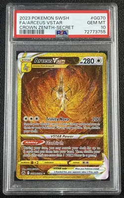 ARCEUS VSTAR FA PSA 10 2023 POKEMON SWSH CROWN ZENITH #GG70/GG70 FULL ART 3755 - Image 1