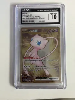 CGC 10 GEM MINT Mew Ex 205/165 Gold METAL 151 UPC PROMO Pokemon Card - Image 2