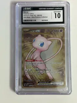 CGC 10 GEM MINT Mew Ex 205/165 Gold METAL 151 UPC PROMO Pokemon Card - Image 3