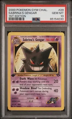 2000 POKEMON GYM CHALLENGE 1ST EDITION #29 SABRINA'S GENGAR PSA 10 - Image 1