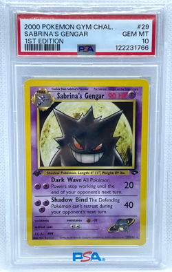 2000 POKEMON GYM CHALLENGE 1ST ED #29 SABRINA'S GENGAR PSA 10 gem mint new cert. - Image 1