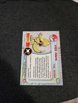 Pokemon TOPPS TV Animation Edition Abra #63 Blue Logo Pokemon Card - Image 2