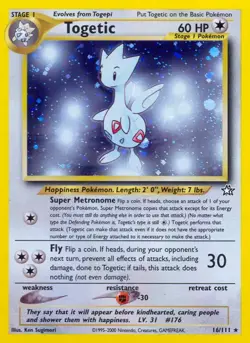 Togetic - 16/111 - Pokemon Neo Genesis Unlimited Holo Rare Card WOTC NM - Image 1