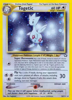 Togetic - 16/111 - Pokemon Neo Genesis Unlimited Holo Rare Card WOTC NM - Image 1
