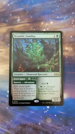 MTG WOE Bramble Familiar 0164 Foil NM - Image 1