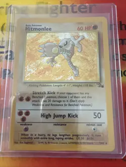 Hitmonlee 7/62 Fossil - Holo Rare - Pokemon Card WOTC MP - Image 1