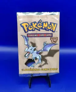 Pokemon Fossil Set EMPTY Booster Pack Aerodactyl Artwork Vintage WOTC 1999 #2 - Image 1