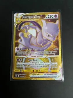 Pokemon Go Mewtwo VSTAR Full Art Gold Secret Rare Card 86/78 - Image 1