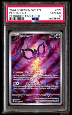 PSA 10 Pecharunt 129 Pokemon Svp En SV Black Star Promo 2024 Shrouded Fable Etb - Image 1