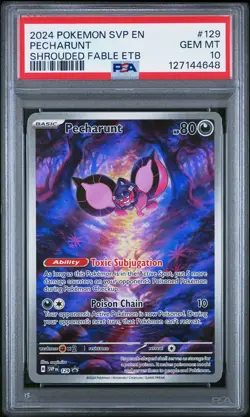2024 POKEMON SVP EN-SV BLACK STAR PROMO #129 PECHARUNT PSA 10 - Image 1