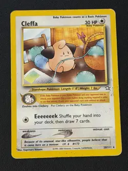 Cleffa 20/111 Rare Neo Genesis Unlimited Pokemon TCG Card WOTC 2000 - Image 1