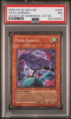 Yata-Garasu LOD-000 PSA 7 Secret Rare 1st Edition Yugioh Holo - Image 1
