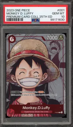 One Piece CCG Monkey.D.Luffy Premium Card Coll. 25th Ed P-001 PSA 10 Gem Mint - Image 1