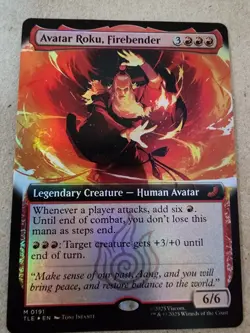 Avatar Roku, Firebender - Extended Art Foil #191 - Avatar The Last Airbender Mtg - Image 1