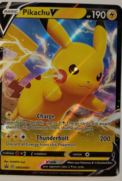 Pikachu V SWSH061 SWSH: Sword & Shield Black Star Promo Pokemon Card - Image 1