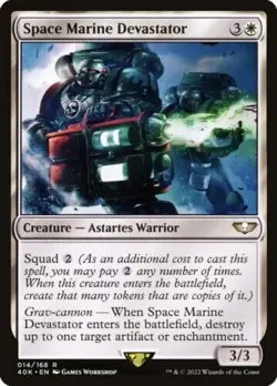 MTG ~ Space Marine Devastator ~ Warhammer 40,000 Commander ~ Near Mint - Image 1