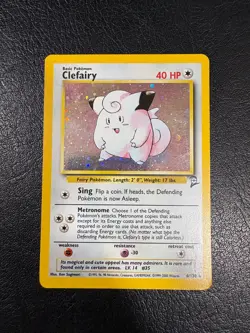 Pokemon WOTC 2000 Base Set 2 Clefairy Rare Holo Vintage Pokemon Card - Image 1