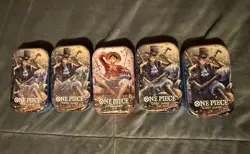 One Piece Card Game 5 Sealed Tin Packs Vol.2 **IN HAND READY TO SHIP** - Image 1