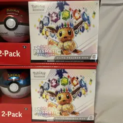2 Pokemon Prismatic Evolutions ETB Elite Trainer Box & PokeBall Sams Club Bundle - Image 4