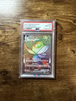 2021 POKEMON SWORD & SHIELD CHILLING REIGN SECRET FULL ART/CELEBI VMAX PSA 10 - Image 1