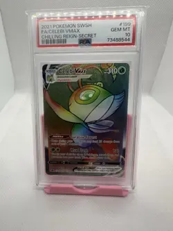2021 POKEMON SWORD & SHIELD CHILLING REIGN SECRET FULL ART/CELEBI VMAX PSA 10 - Image 1