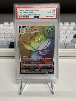 2021 POKEMON SWORD & SHIELD CHILLING REIGN SECRET FULL ART/CELEBI VMAX PSA 10 - Image 1