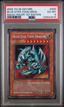 2002 YU-GI-OH! MRL-MAGIC RULER 1ST ED #000 BLUE-EYES TOON DRAGON PSA 6 - Image 1