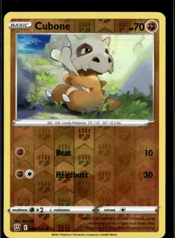Pokemon Cubone 069/163 Battle Styles Reverse Holo Common 3 Card Lot - Image 1