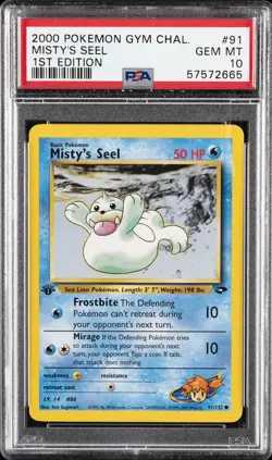 2000 POKEMON GYM CHALLENGE 1ST ED #91 MISTY'S SEEL PSA 10 - Image 1