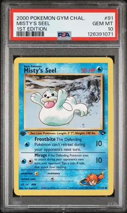 2000 POKEMON GYM CHALLENGE 1ST ED #91 MISTY'S SEEL PSA 10 - Image 1