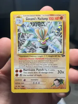 Giovanni's Machamp 6/132 Gym Challenge Pokemon Holo Rare WOTC Light Play LP - Image 2