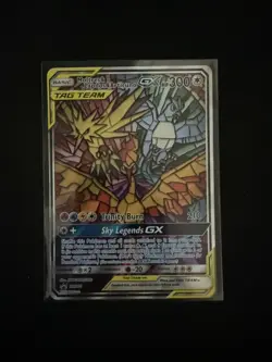 Pokemon Sealed Moltres & Zapdos & Articuno GX SM210 Stained Glass Promo - Image 1
