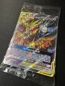 Pokemon Moltres Zapdos Articuno GX Sm210 Hidden Fates Sealed Promo Stained Glass - Image 2