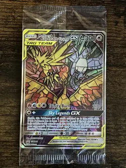 Pokemon Sealed Moltres & Zapdos & Articuno GX SM210 Stained Glass Promo - Image 1