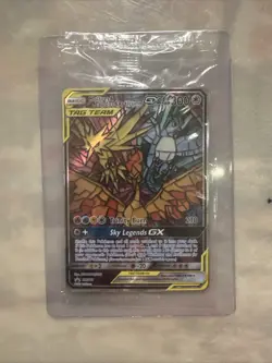 Moltres Zapdos Articuno GX Stained Glass Sealed Promo Pokemon Hidden Fates SM210 - Image 1