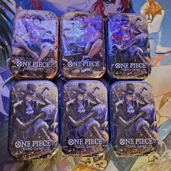 ONE PIECE TCG TIN PACK SET VOL. 2 (TS-02, OP13) x 6 LOT Ace Sabo Luffy SEALED - Image 1