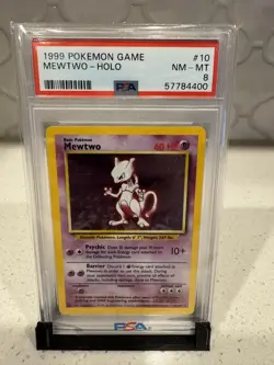 PSA 8 Mewtwo 010/102 Base Set Holo NM-MT Pokemon #10 - Image 1